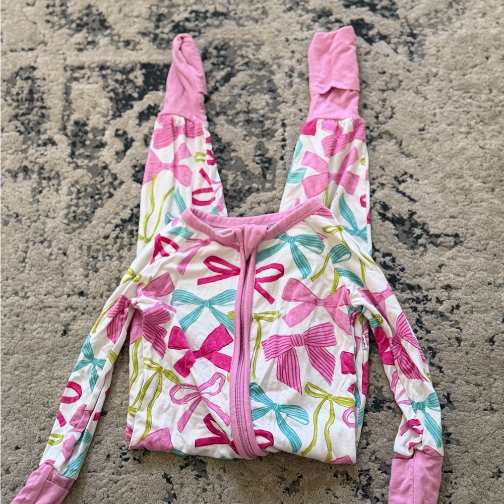 Little Sleepies Pink Bow Print Pajama Set